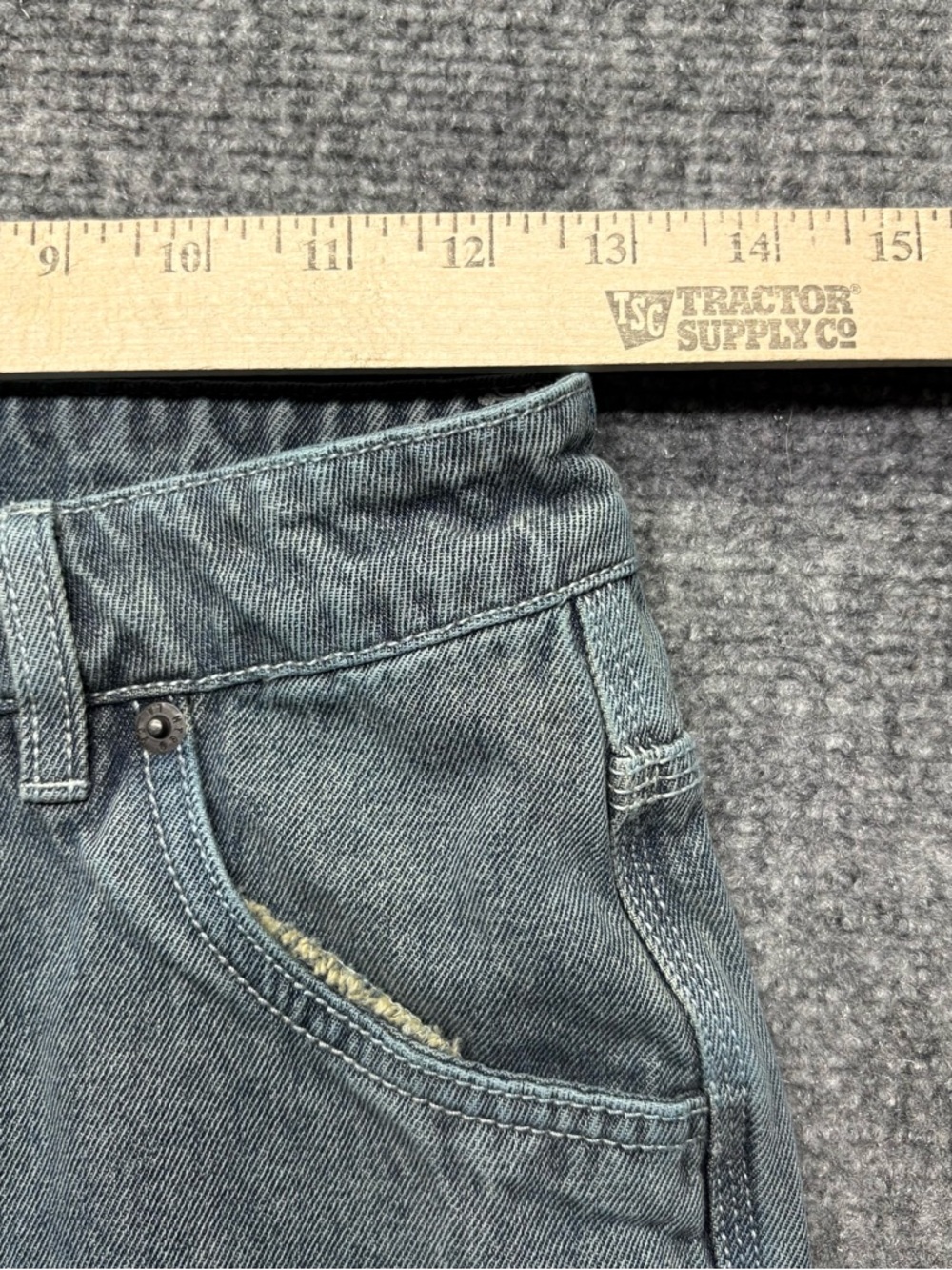 Honor the Gift Jeans Mens S 26x30 Blue Straight Double Knee Utility Button Fly - Picture 7 of 13